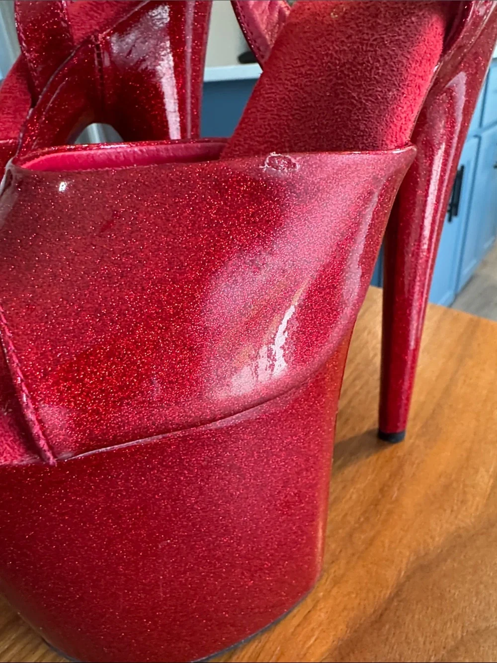 Pleaser shiny red